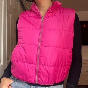 NWOT Old Navy Reversible Pink Puffer Vest
